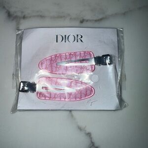 New Dior Pink Logo Hair Clips